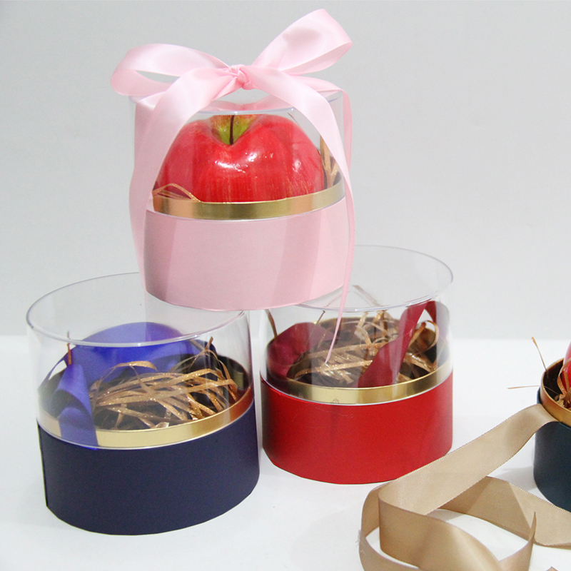 80122 صندوق هدايا أسطواني شفاف بغطاء سفلي مخملي لحفلة ليلة عيد الميلاد
