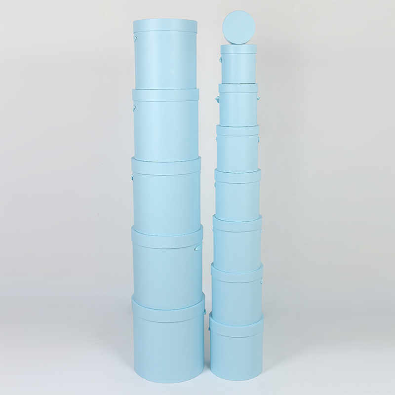 صندوق هدايا قبعة زهرية مستديرة 1301 مع شريط وردي