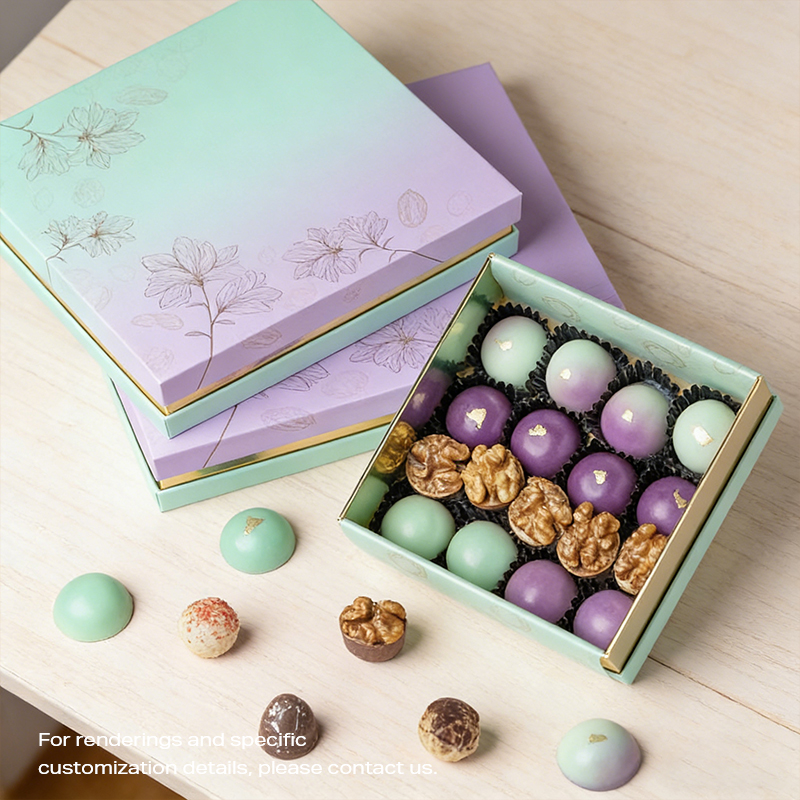 SH-07 صندوق هدايا الشوكولاتة ذو الفتحة العلوية والسفلية بألوان متدرجة